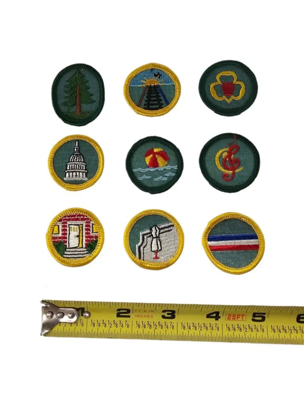 Girl Scout Merit Badges Cadette Lot of 9 Embroidered Patches Vintage 1960s 1980s